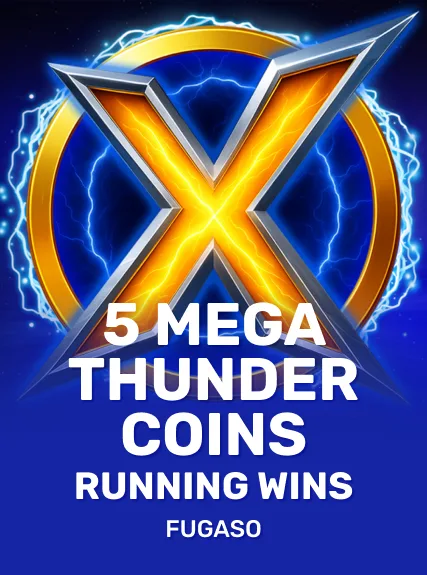 5 Mega Thunder Coins RUNNING WINS game tile